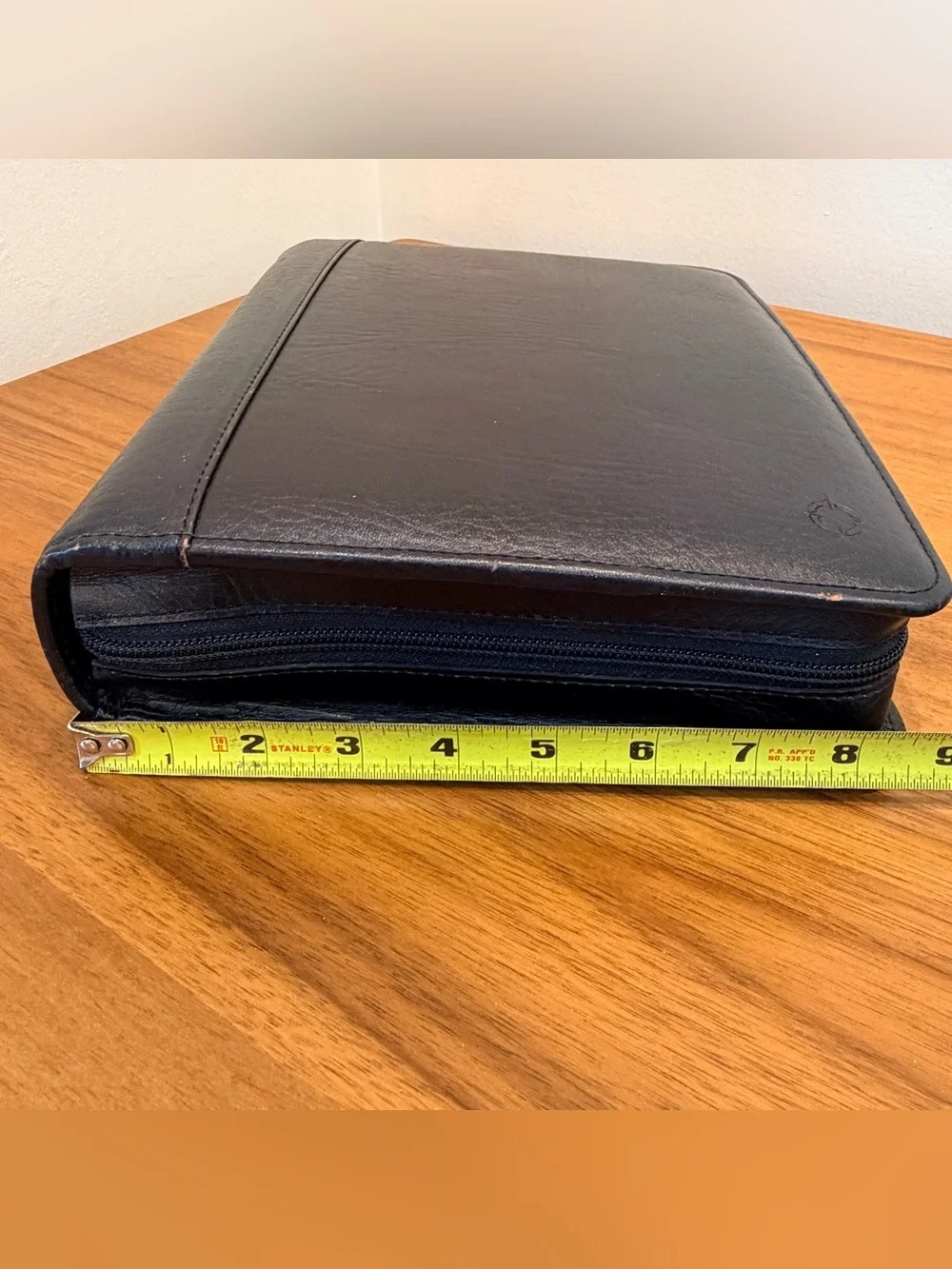 Franklin Covey Classic Black Full Grain Leather Zip Planner Korea Blooms 90s Y2K